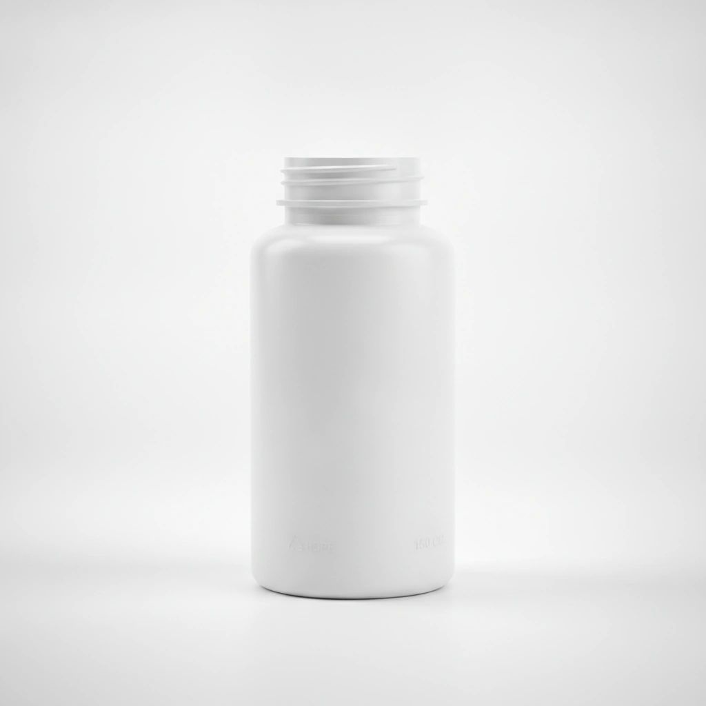 150 CC BOTTLE, WHITE HDPE, PACKER, 38-400