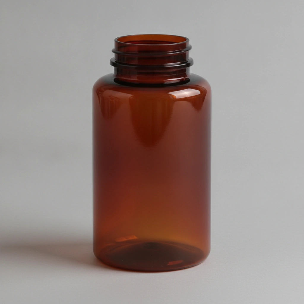 200 CC BOTTLE, DARK AMBER HDPE, PACKER, 38-400