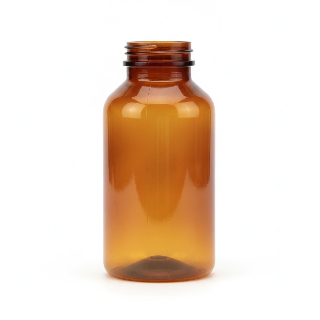 200 CC BOTTLE, AMBER PET, PACKER, 38-400