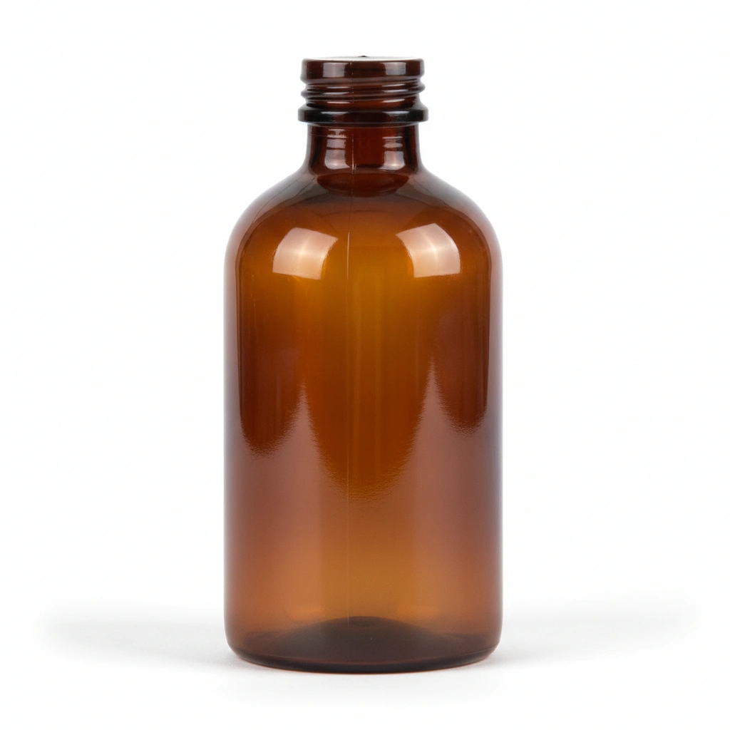 2 OZ BOTTLE, AMBER PET, BOSTON ROUND, 20-410