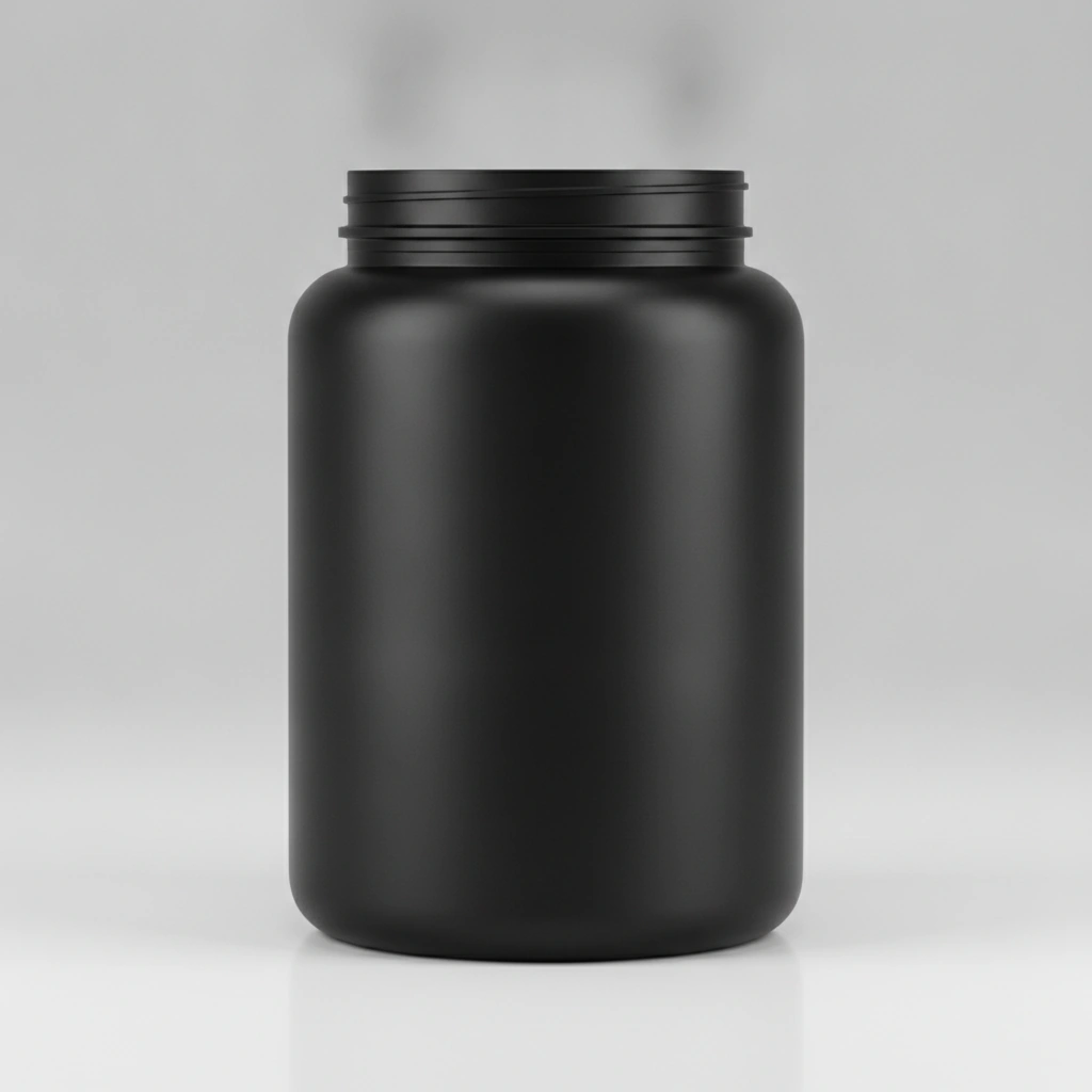 25 OZ JAR, BLACK HDPE, ROUND, 89-400