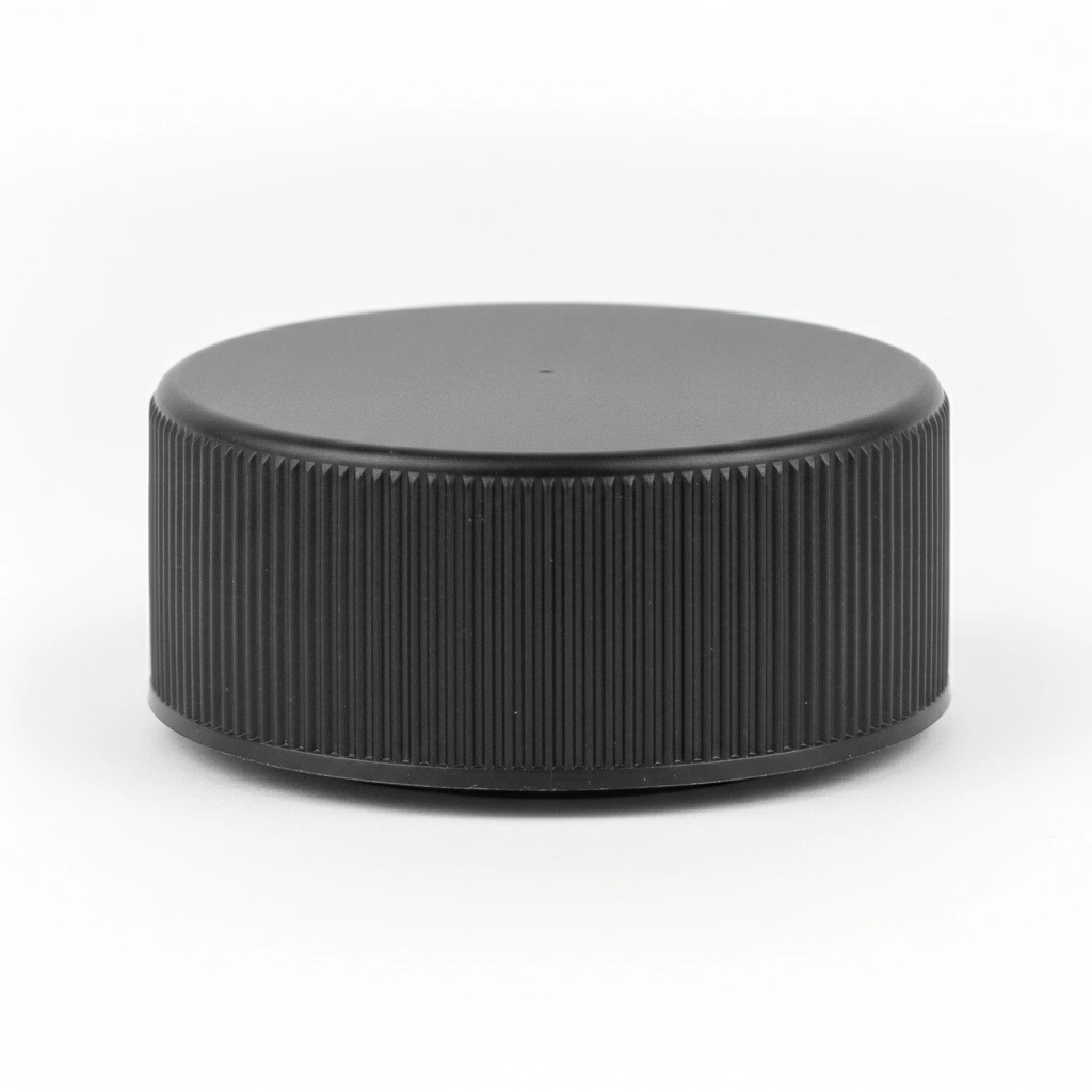 38-400 CAP, BLACK PP, CONT. THREAD, INDUCTION (UNIV), RIBBED SKIRT, SMOOTH TOP