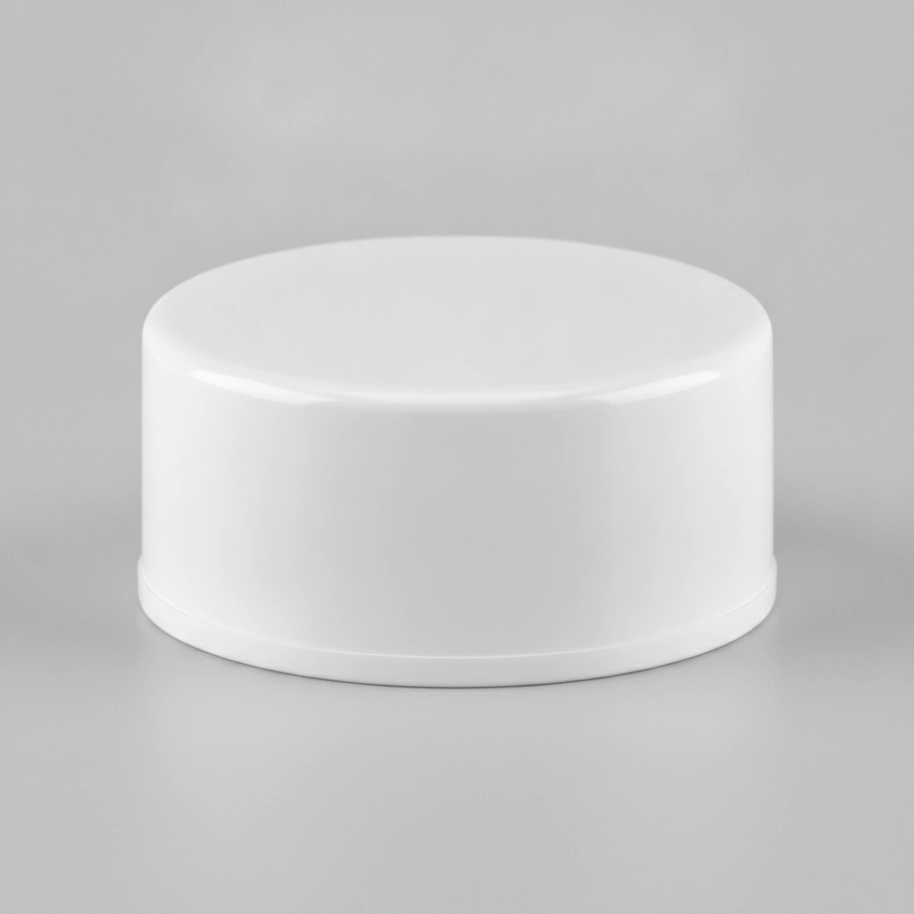 70-400 CAP, WHITE PP, CONT. THREAD, INDUCTION (UNIV), SMOOTH SKIRT, SMOOTH TOP