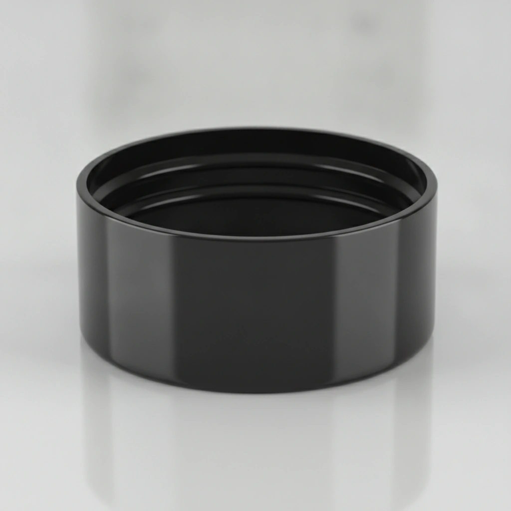 70-400 CAP,BLACK PP, CONT. THREAD, INDUCTION (UNIV), SMOOTH SKIRT, SMOOTH TOP