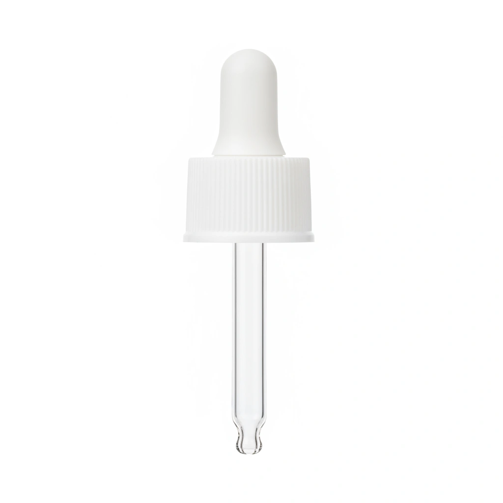 20-400 DROPPER ASSMBLY, WHITE PP, RIBBED SKIRT