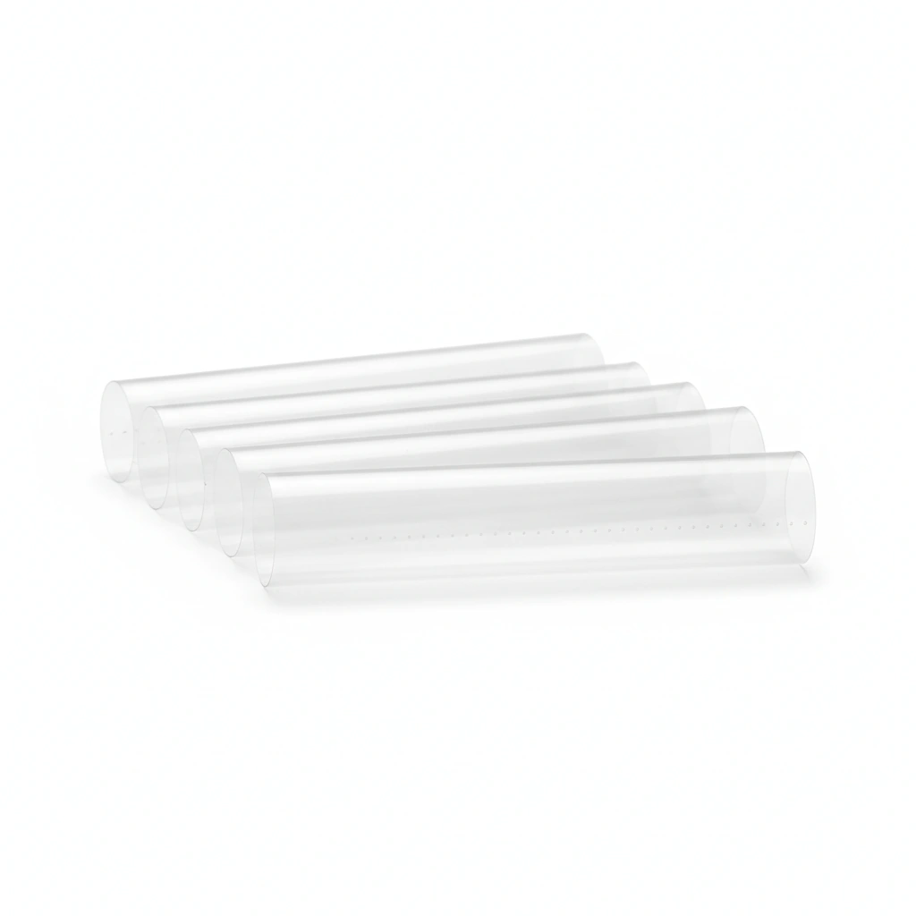 200MM X 55MM SHRINK FILM, CLEAR PVC, PREFORM, PERFORATED, NO PRINT