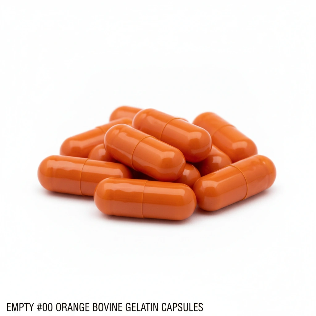 #00 GELATIN CAPSULE, ORANGE BOVINE GELATIN