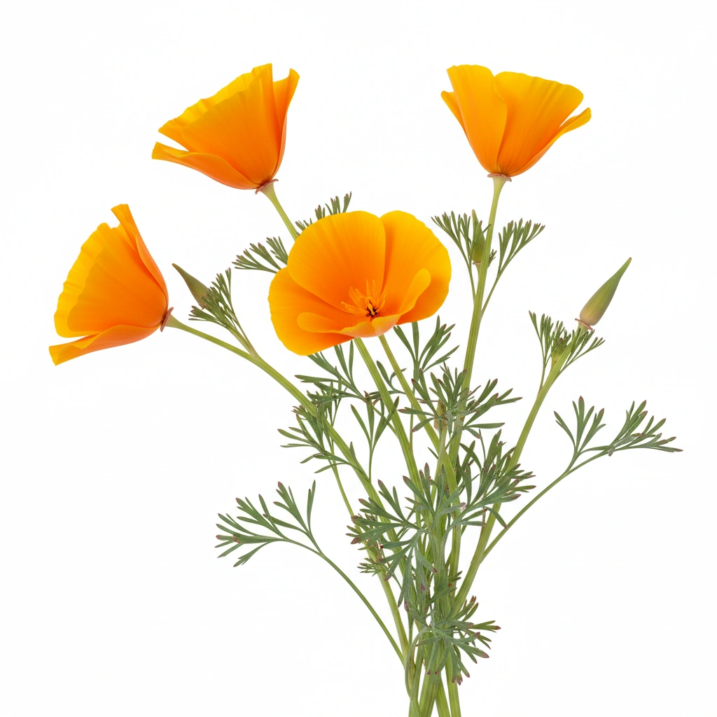 CALIFORNIA POPPY (STEM, LEAVES, FLOWER)